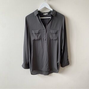 Pleione Erin Cypress Green Women's Button-Up Blouse